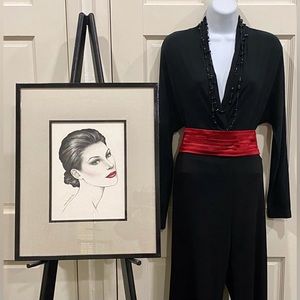 Morgan Kari Designs red satin formal cummerbund